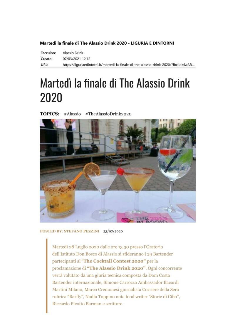 Rassegna stampa 2020