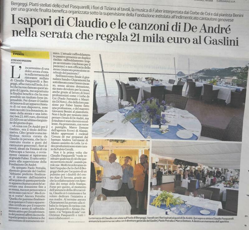 Il Secolo XIX — serata De André